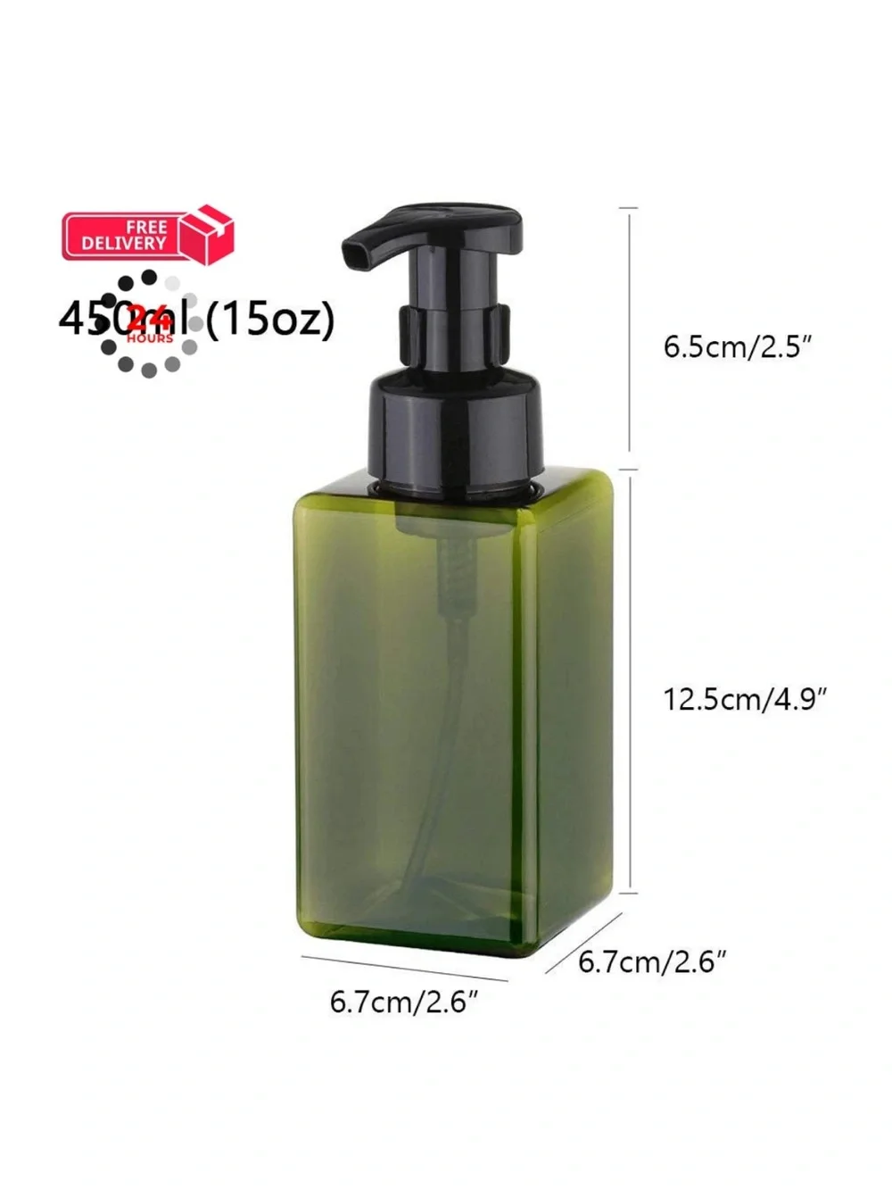 New UUJOLY Set of 2 Green Square Foaming Soap Dispensers